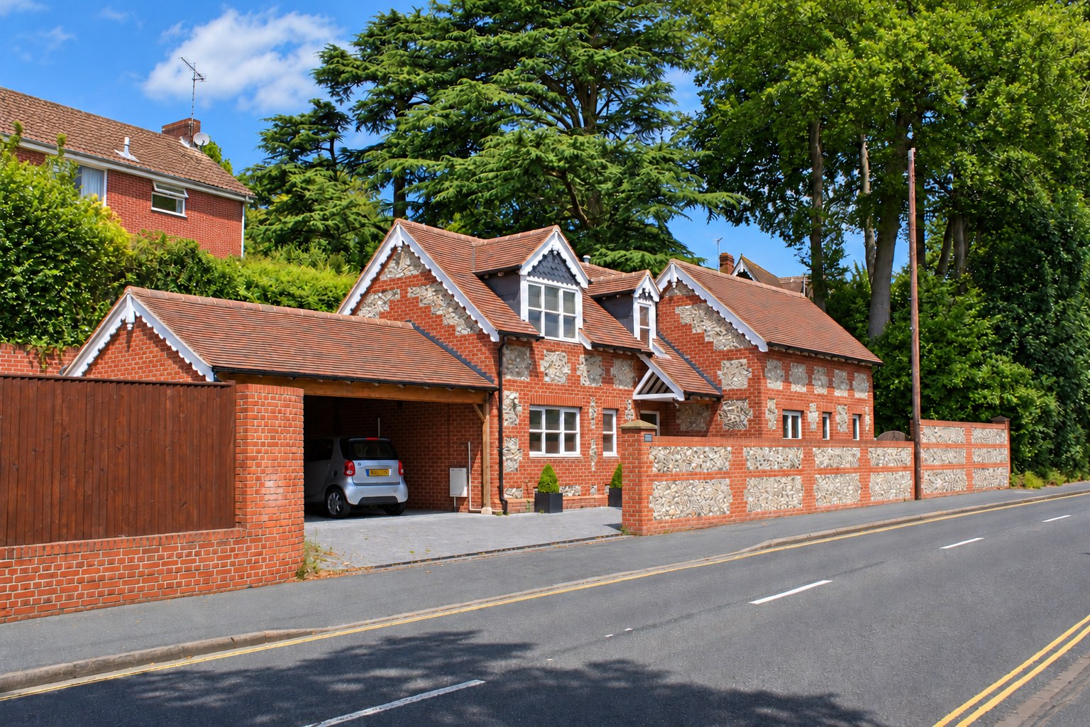 Home in a village street setting